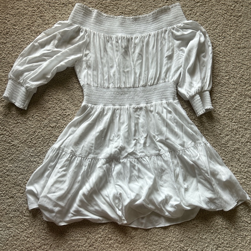 Gianni Bini White Smocked Dress